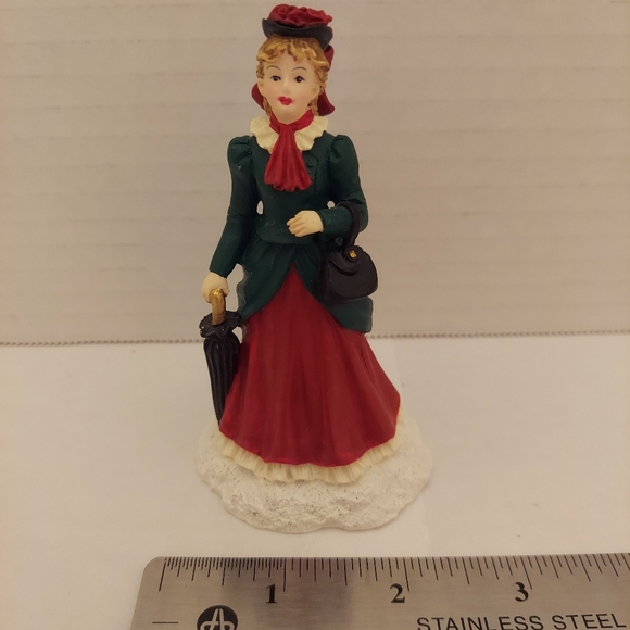 Mervyn's Village Square 1995 Lady With Umbrella Figurine - Picture 7 of 7